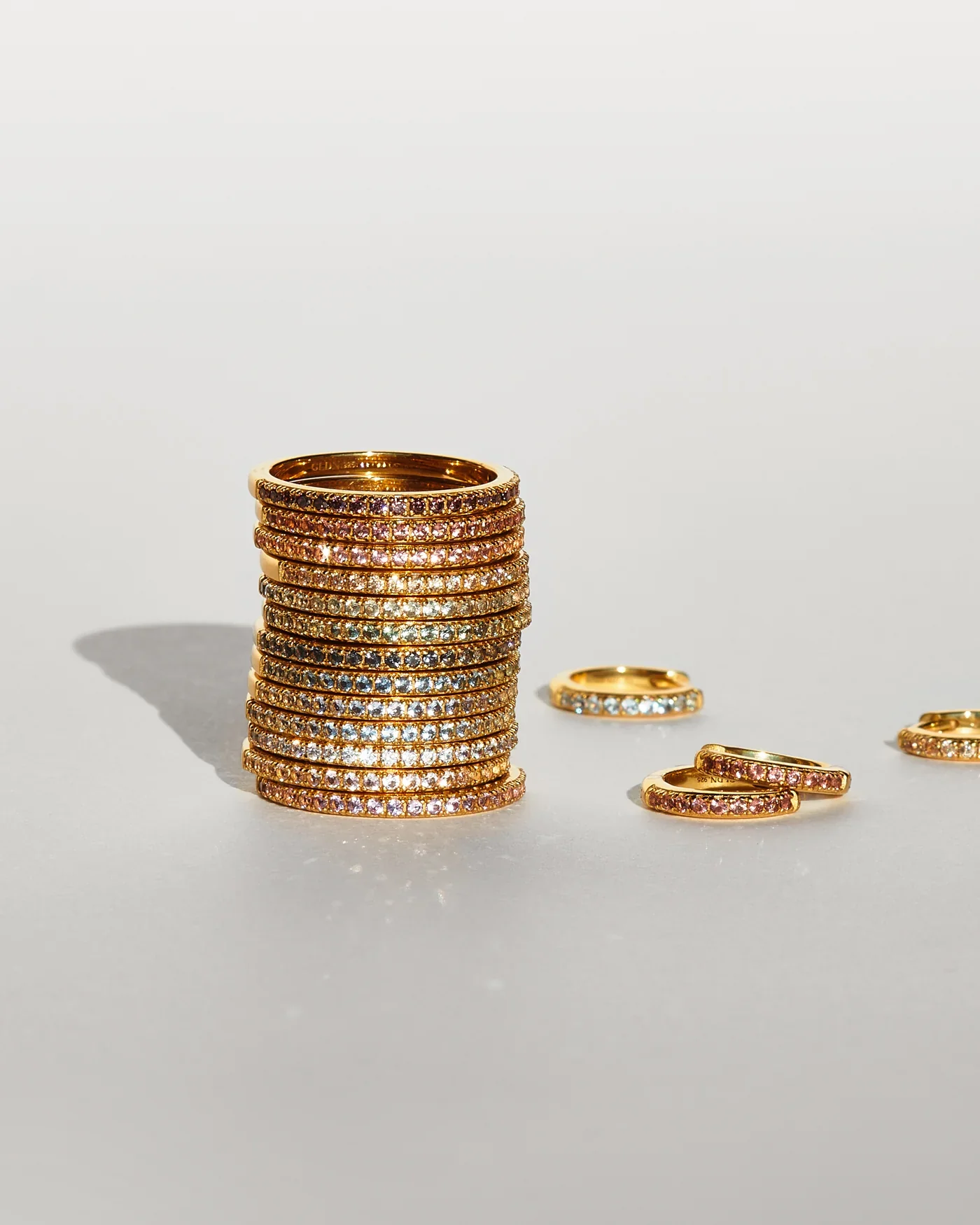 Gold Aura Birthstone Huggie Hoops - Image 10