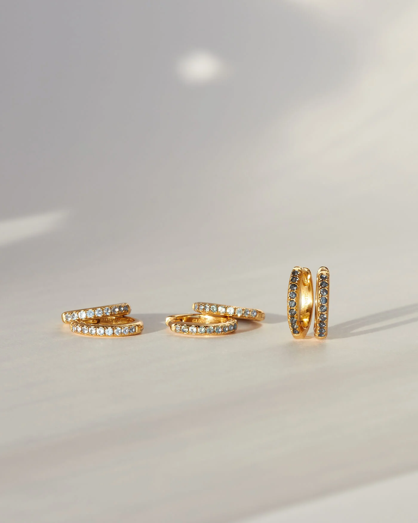 Gold Aura Birthstone Huggie Hoops - Image 3