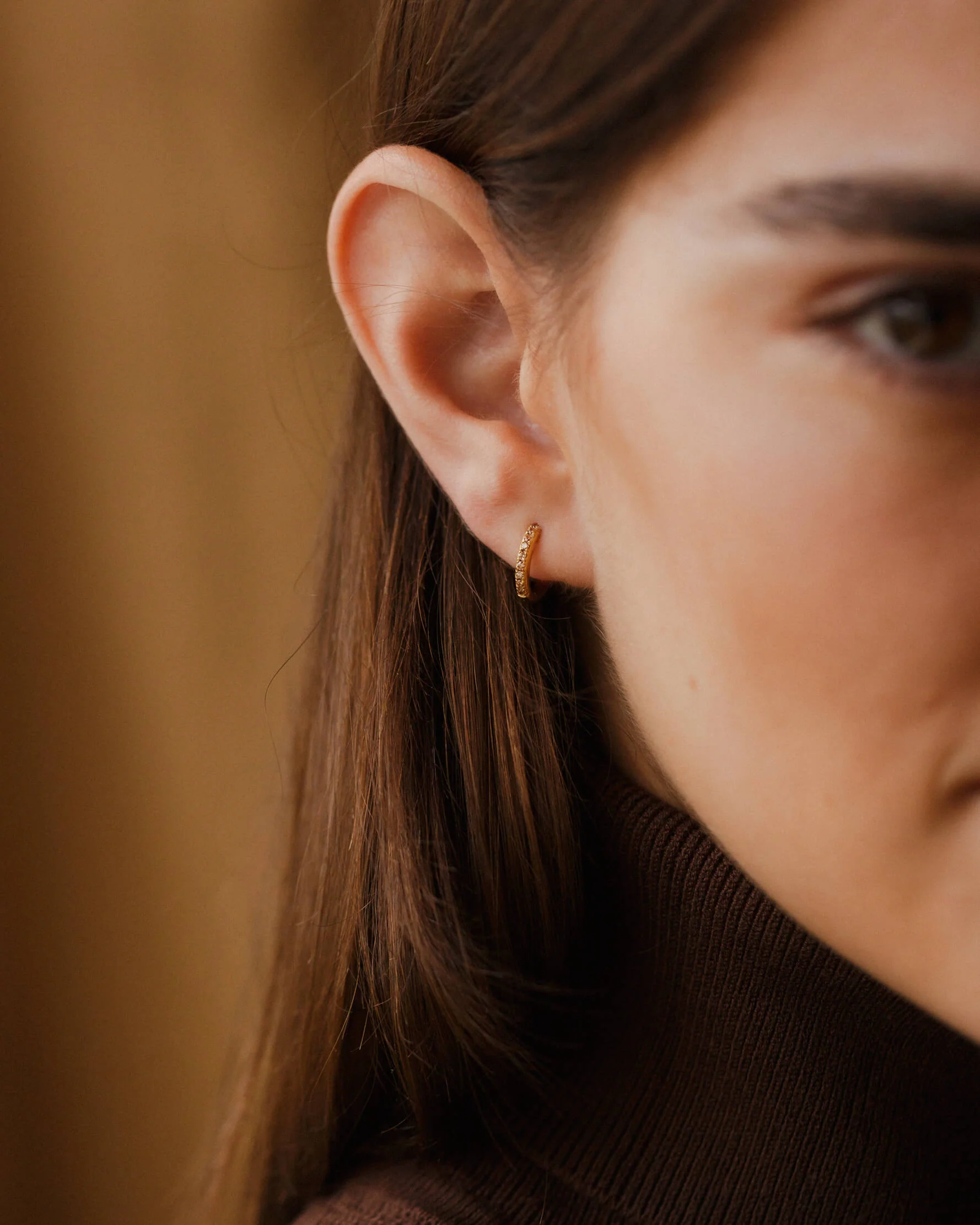 Gold Aura Birthstone Huggie Hoops - Image 5