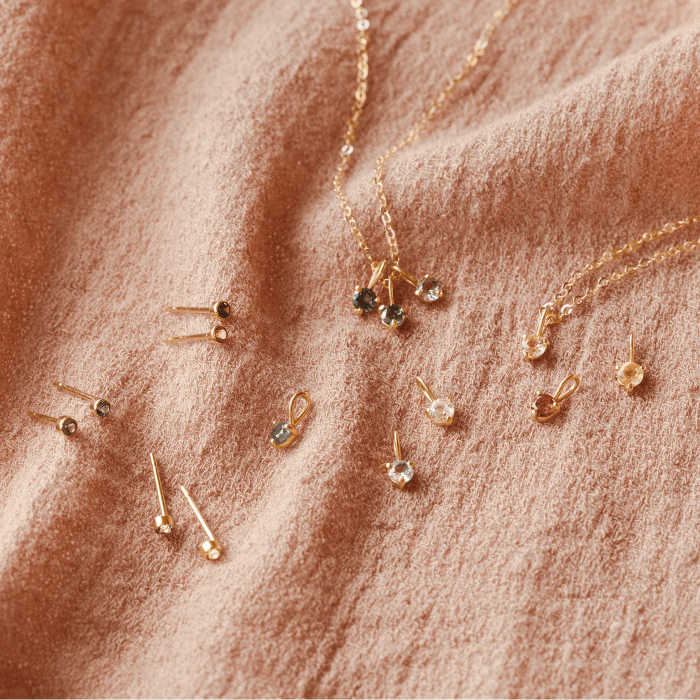 Aura Birthstone Necklace & Studs Set - Image 4