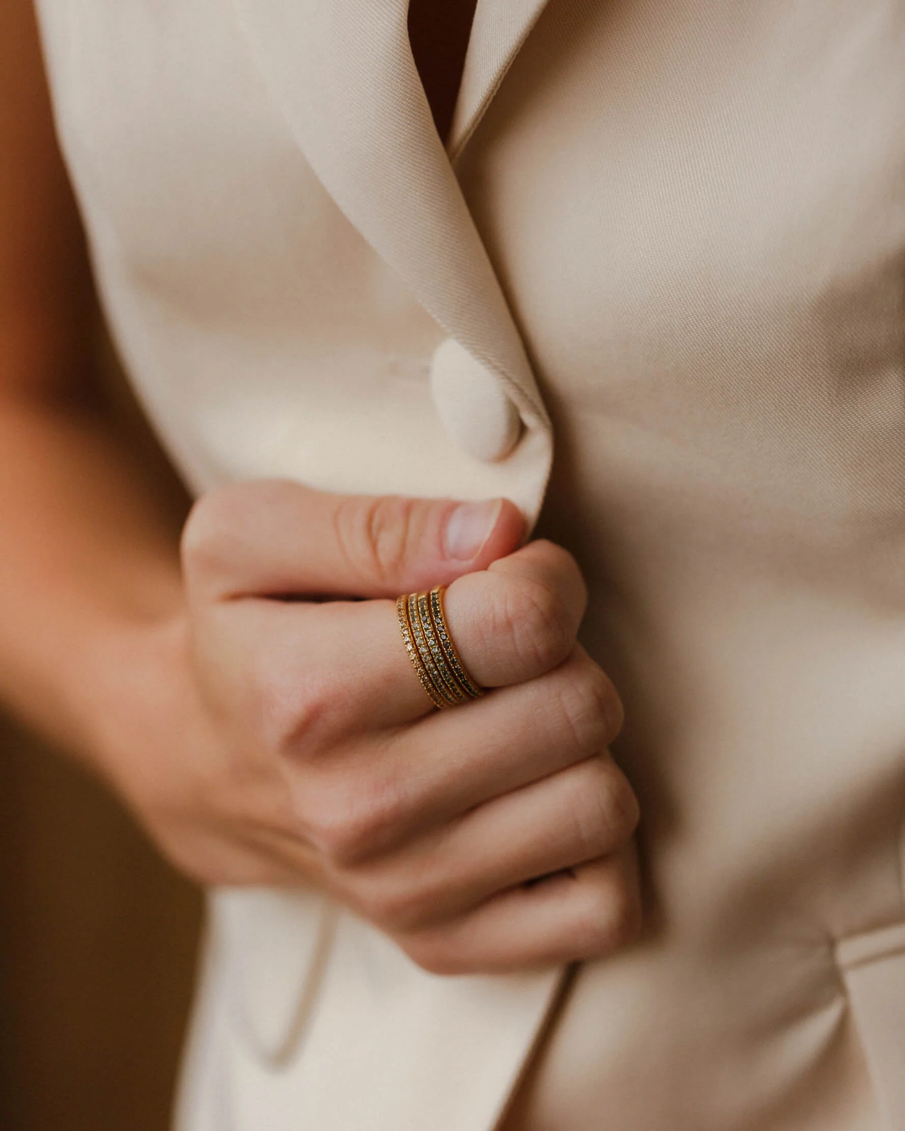 Gold Aura Birthstone Stacking Ring - Image 10