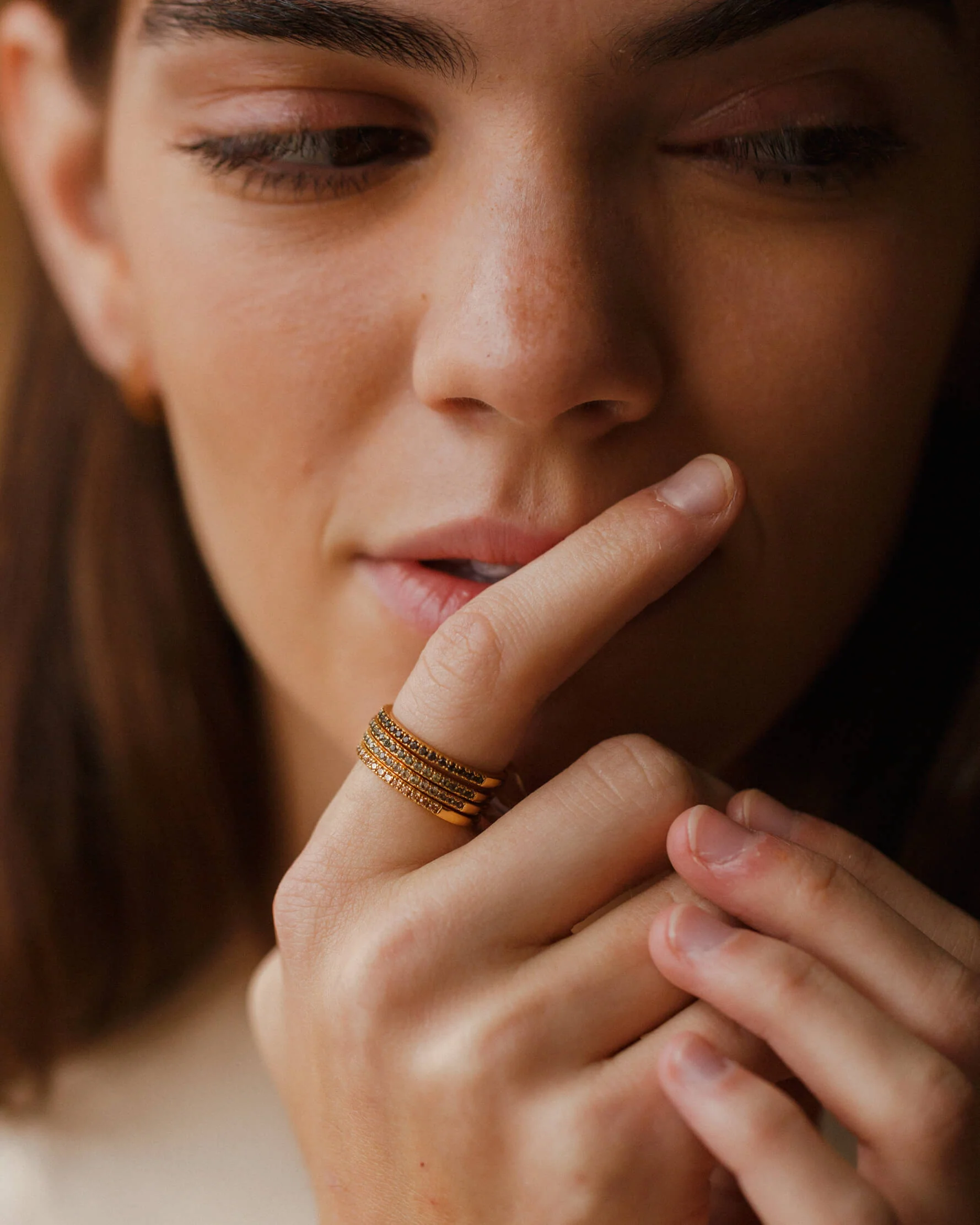 Gold Aura Birthstone Stacking Ring - Image 11