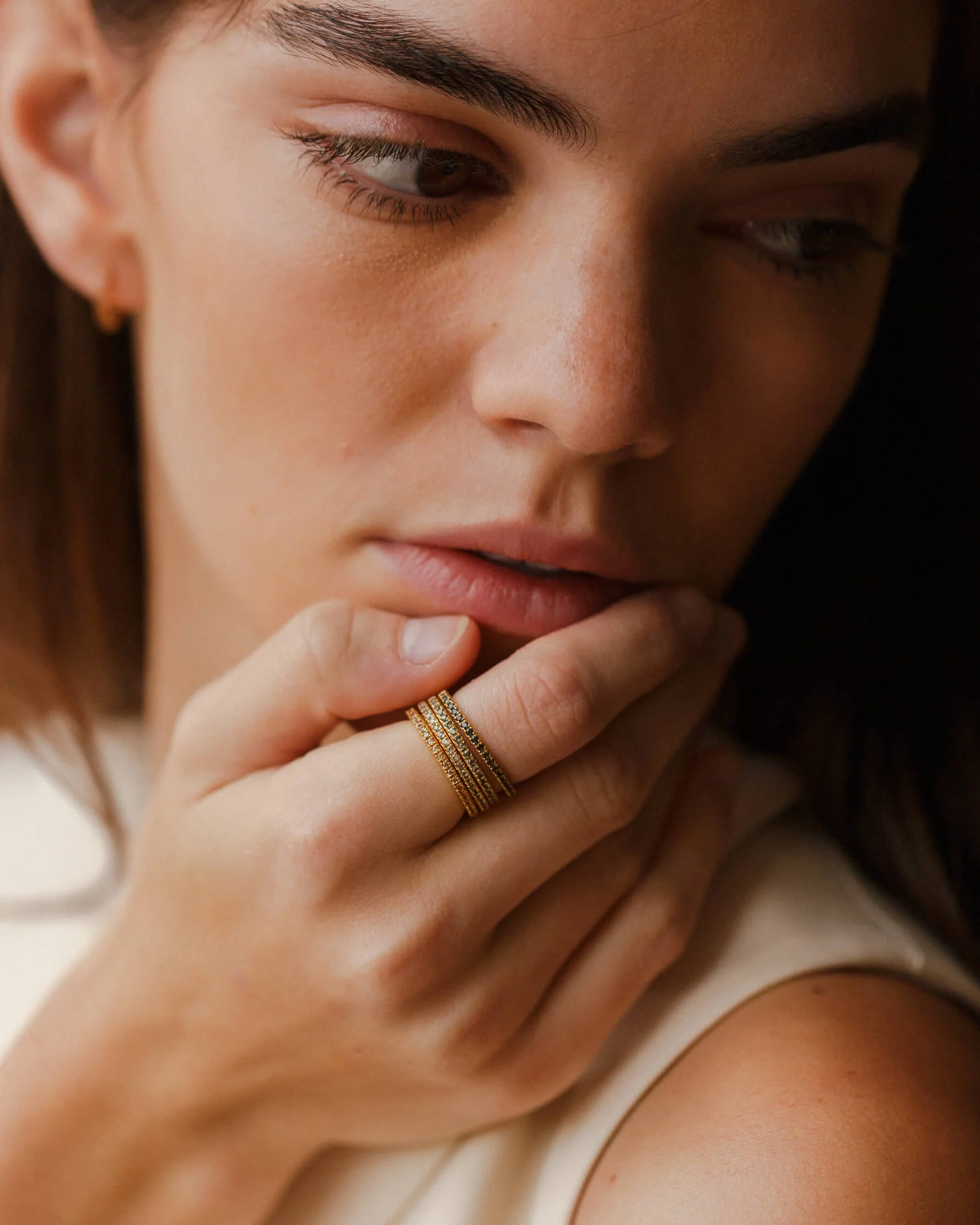 Gold Aura Birthstone Stacking Ring - Image 3