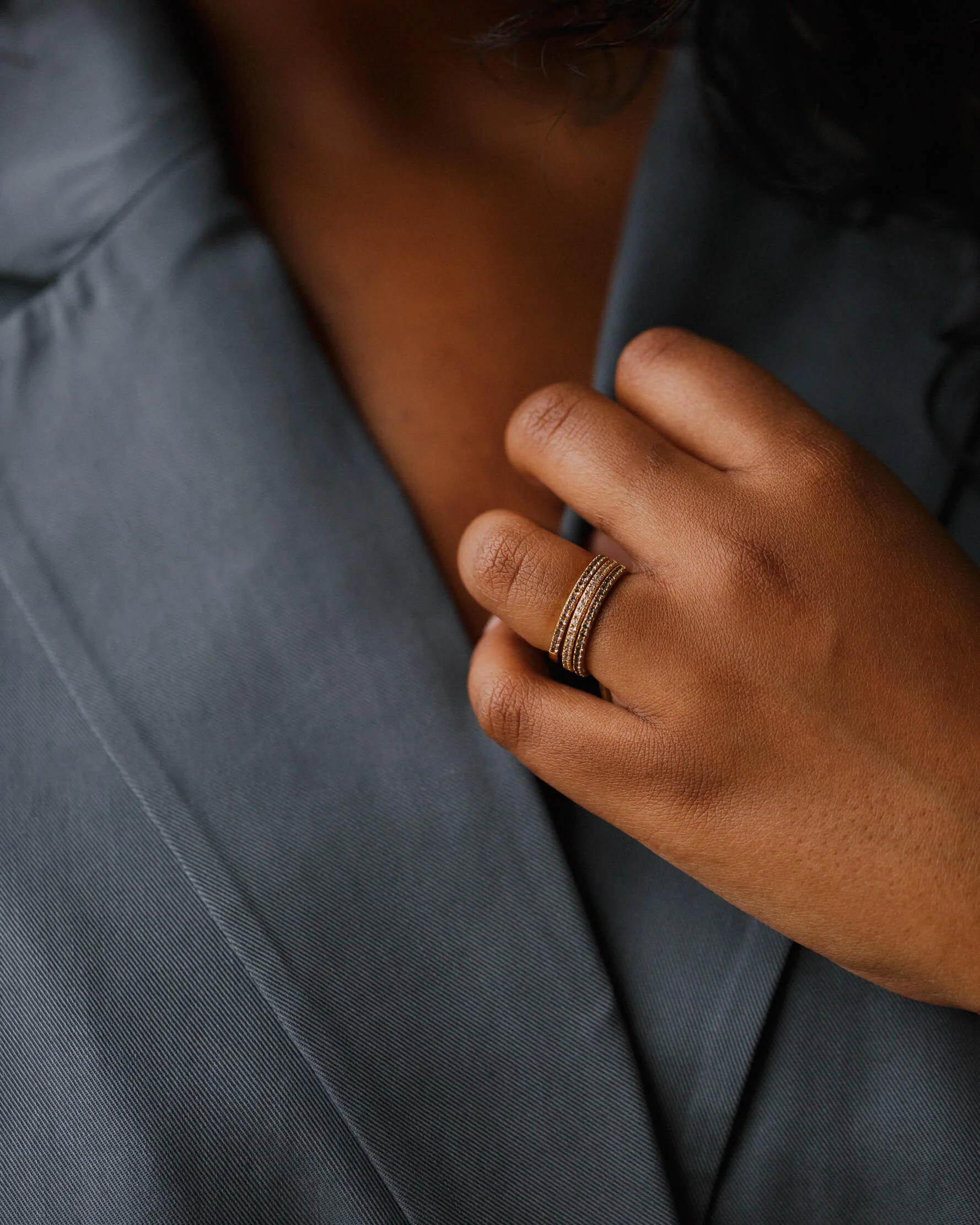 Gold Aura Birthstone Stacking Ring - Image 5