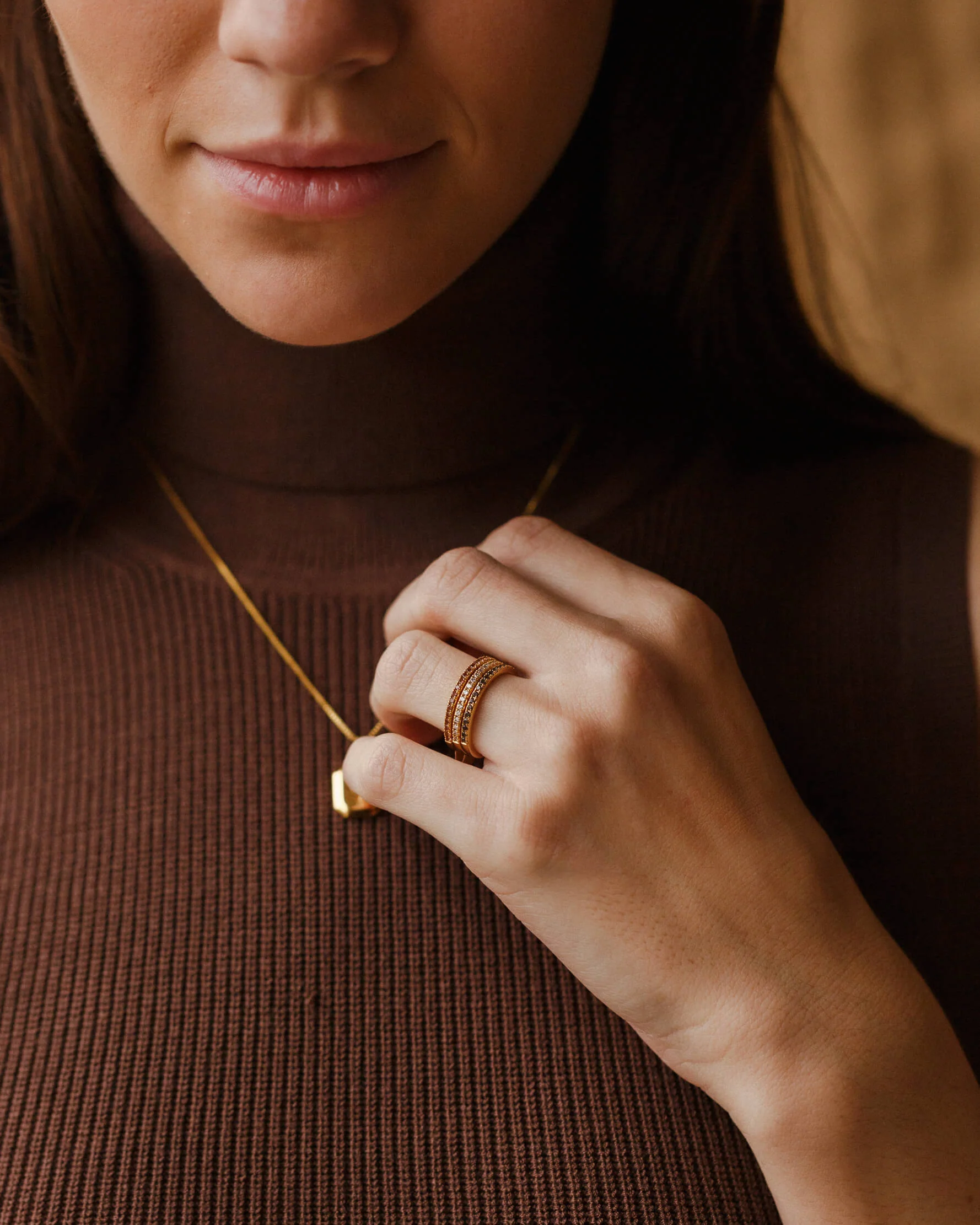 Gold Aura Birthstone Stacking Ring - Image 7