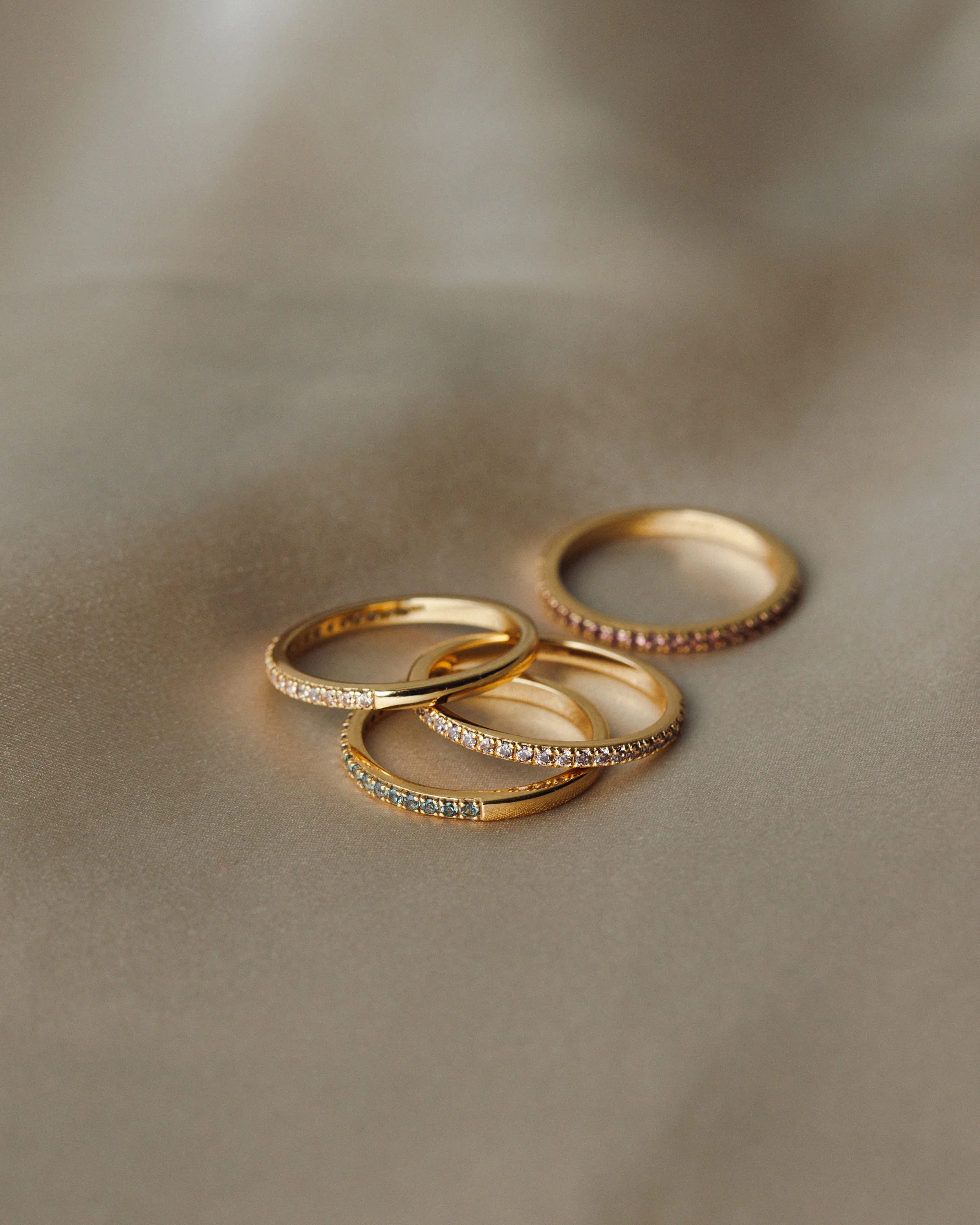 Gold Aura Birthstone Stacking Ring - Image 9