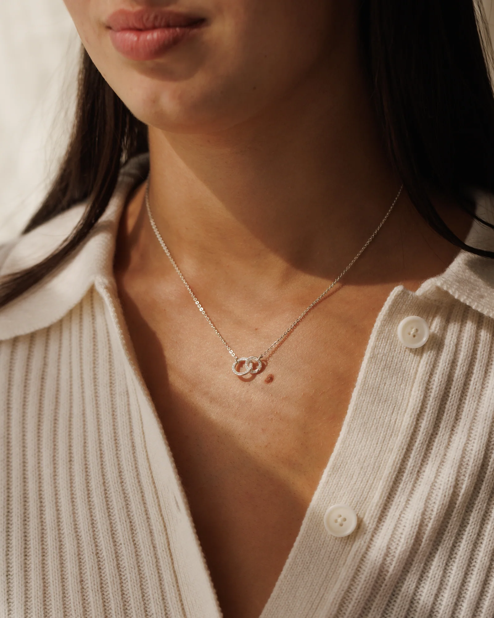 Pavé Duo Charm Holder Necklace - Image 8