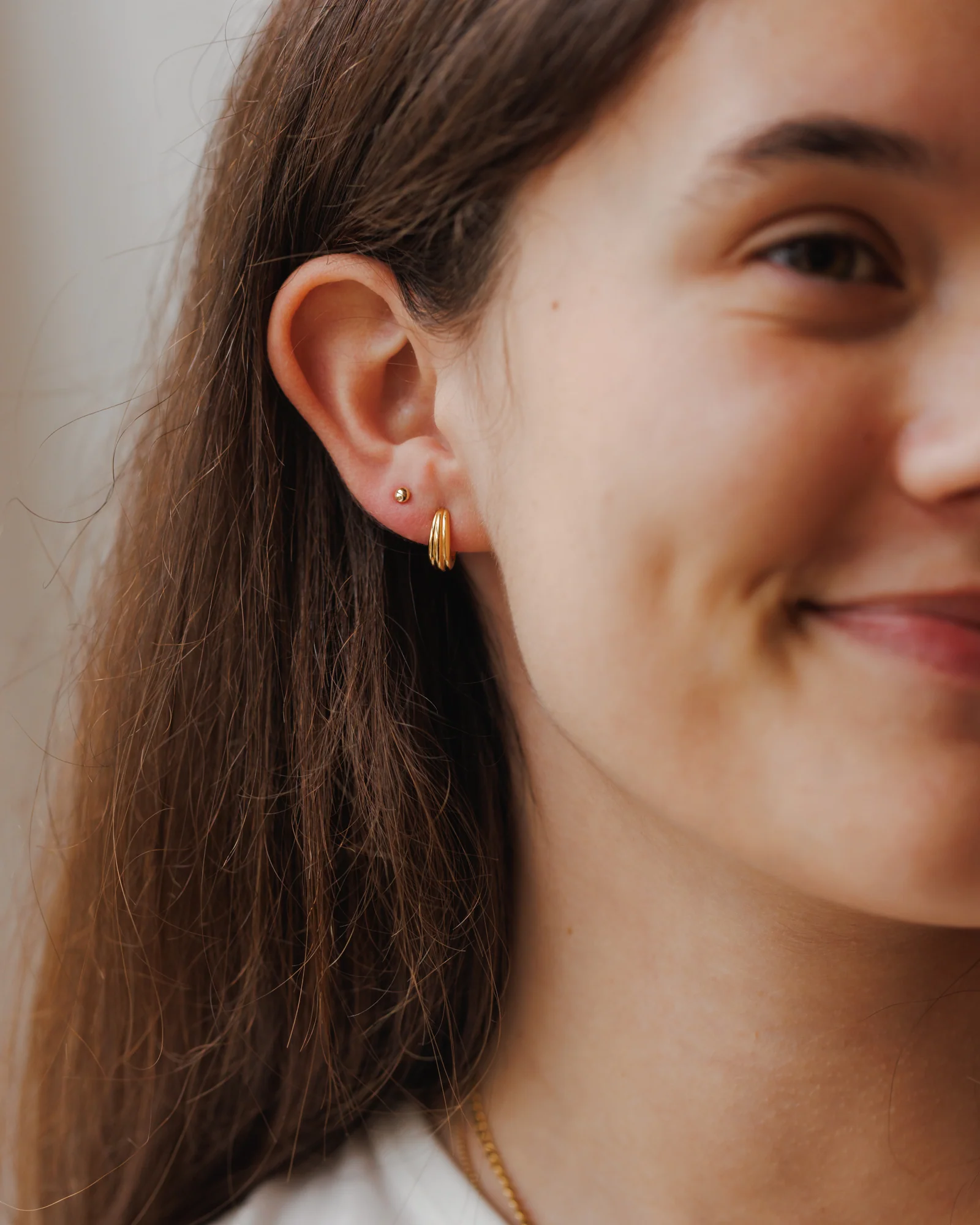 Fluted Huggie Hoops - Image 3