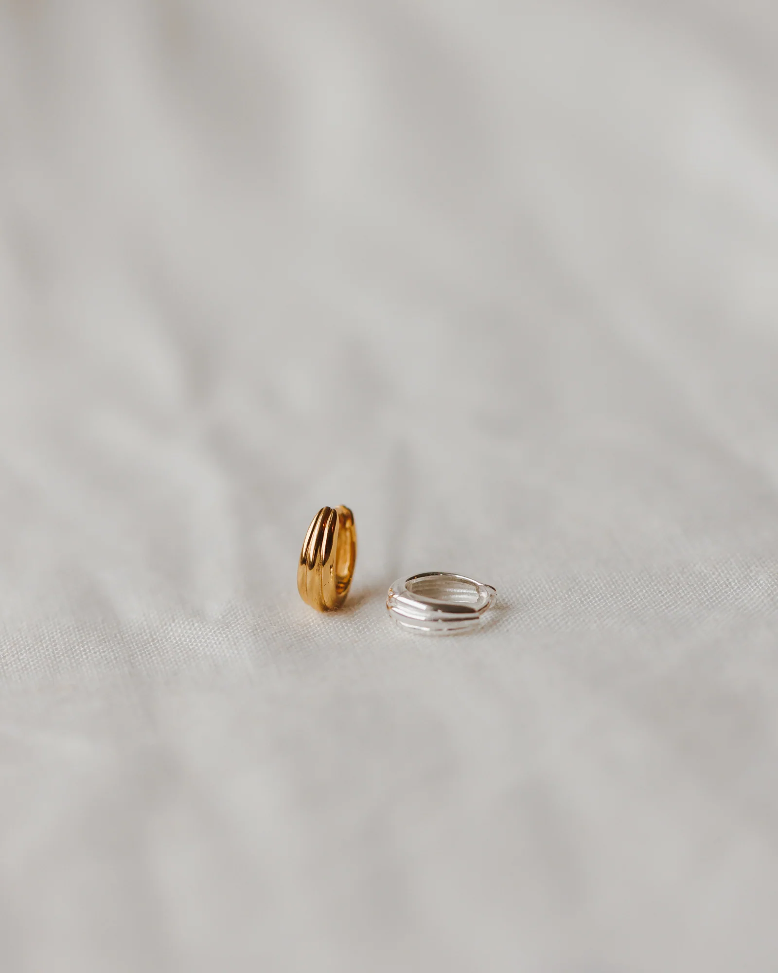 Fluted Huggie Hoops - Image 6