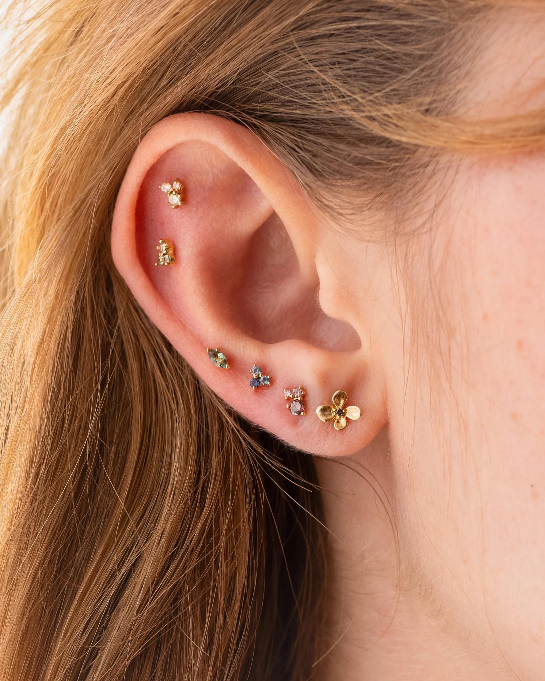 Forest Emerald Leaflet Studs - Image 10