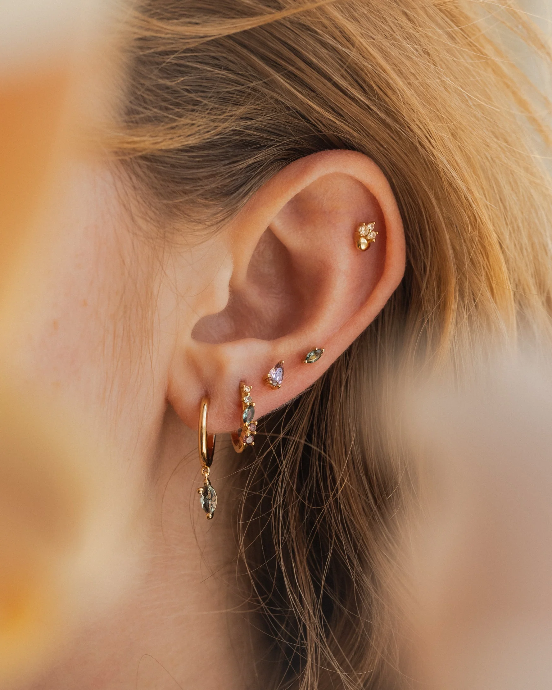 Forest Emerald Leaflet Studs - Image 4