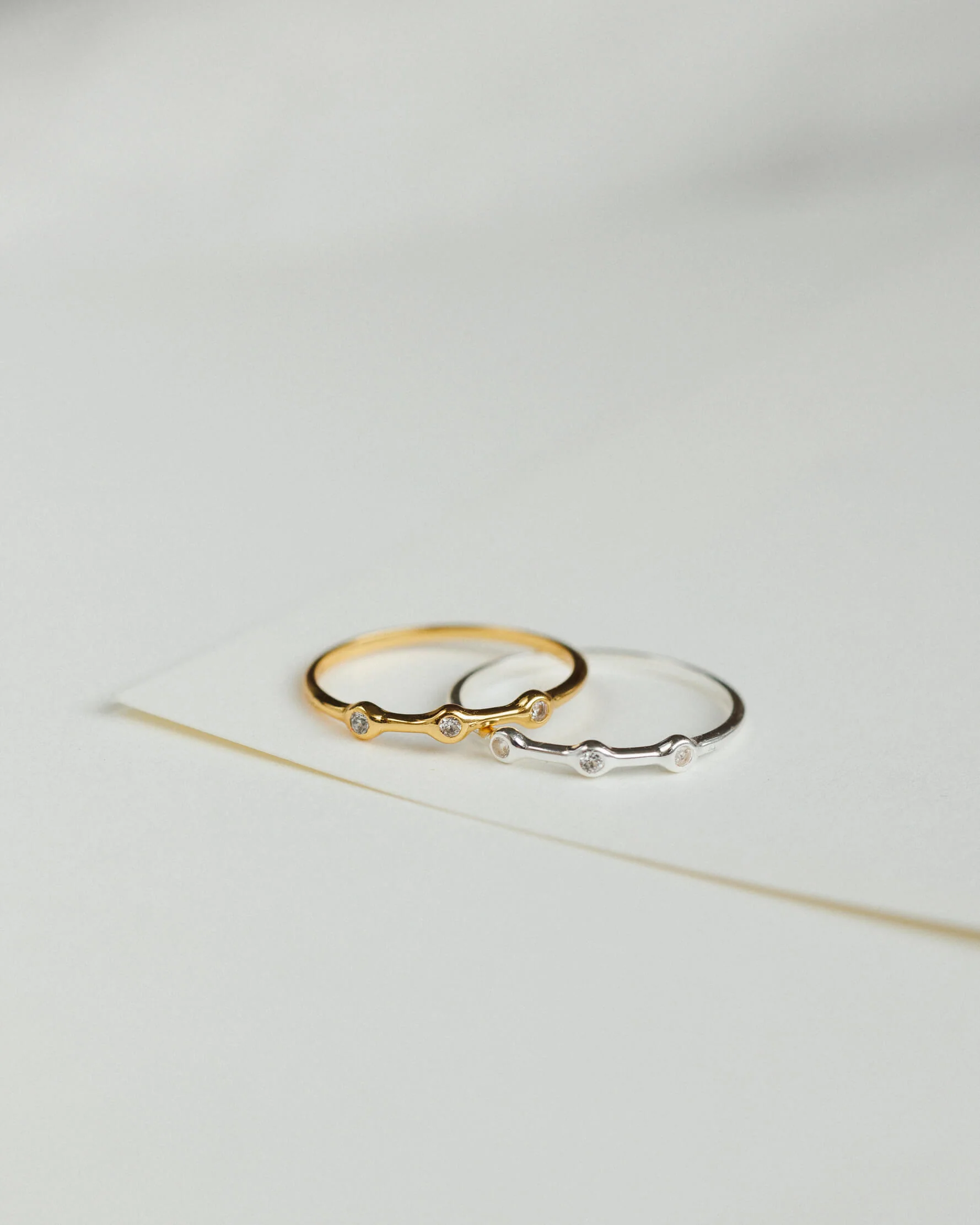 Gaia White Sapphire Trilogy Ring - Image 4