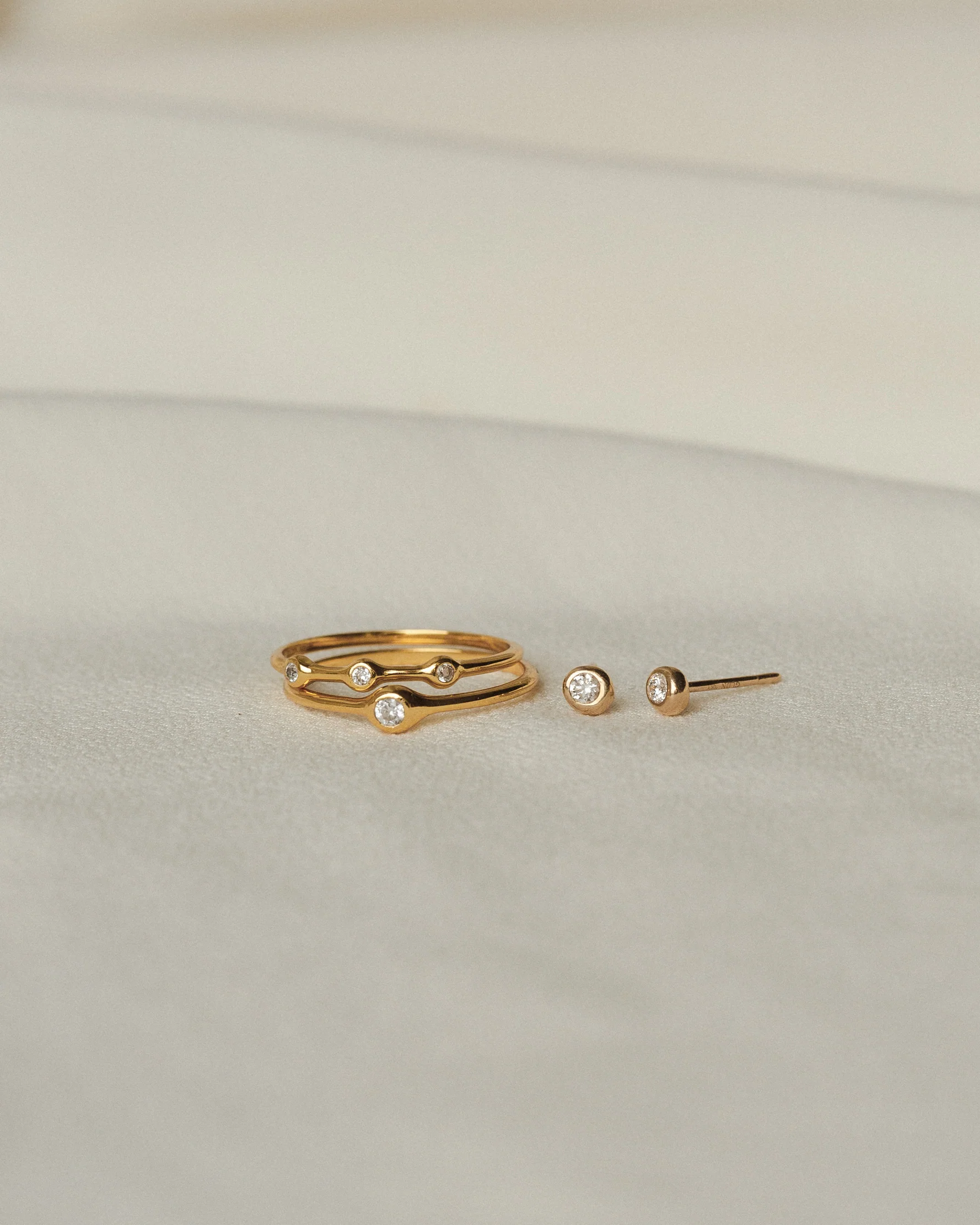 Gaia White Sapphire Trilogy Ring - Image 6