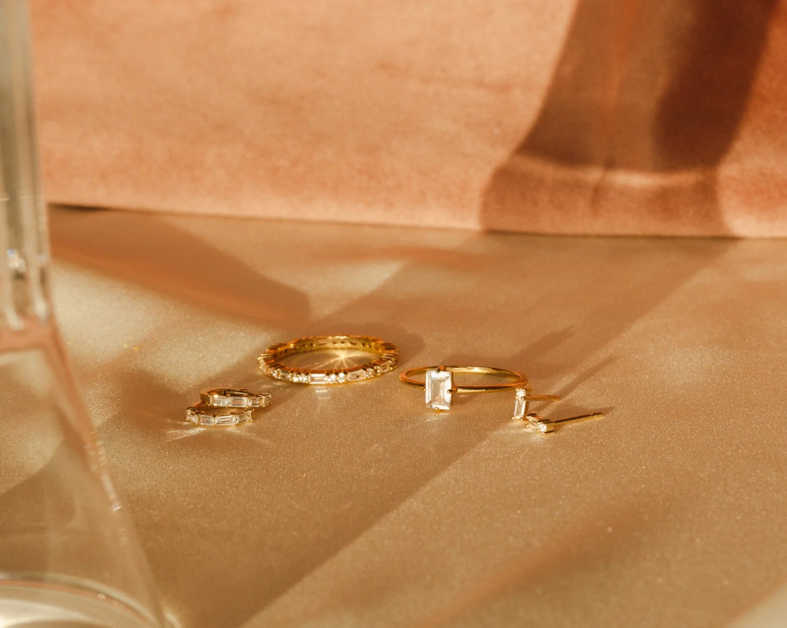 Nouveau White Sapphire Huggie Hoops - Image 7