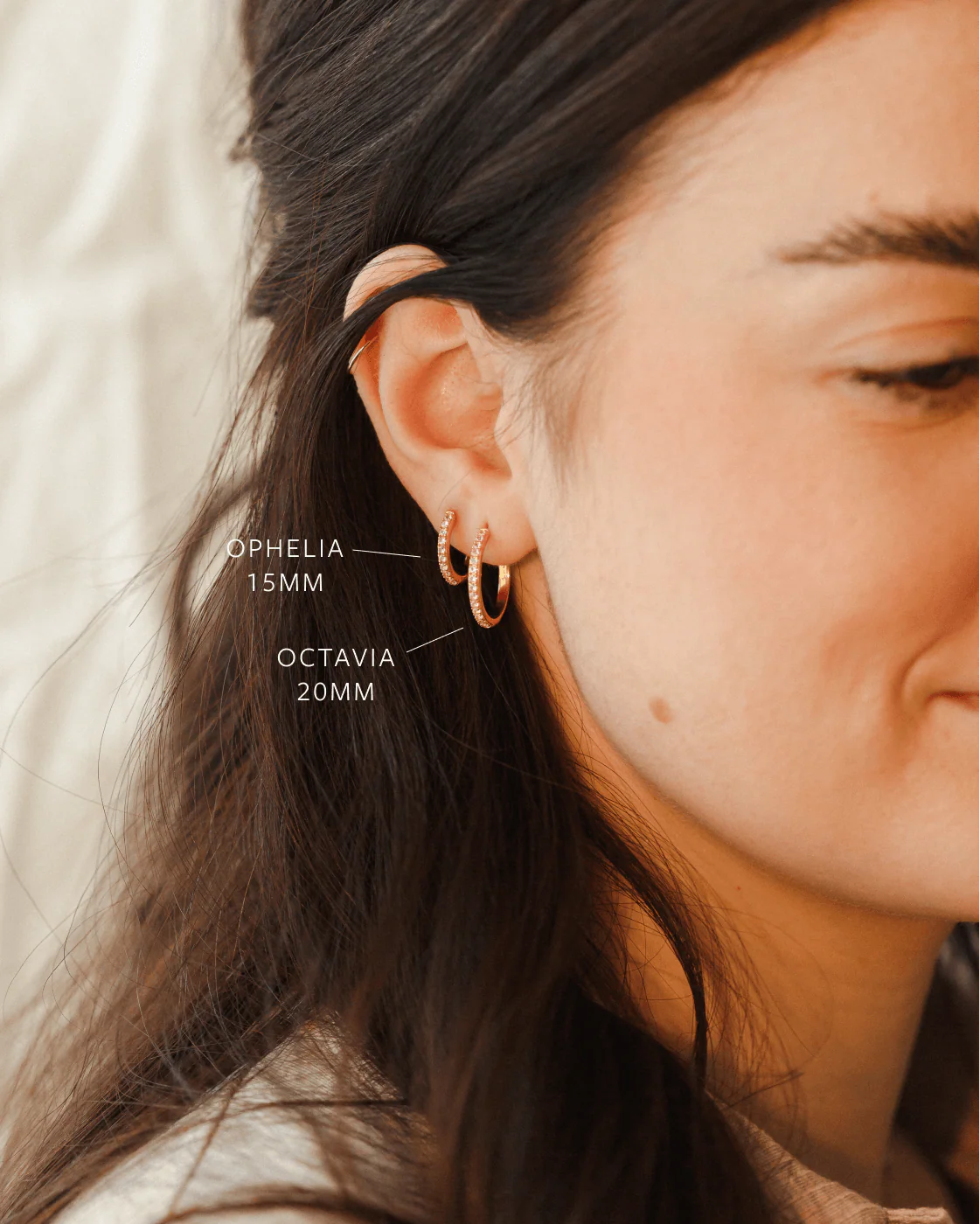 Octavia White Sapphire Hoops - Image 5