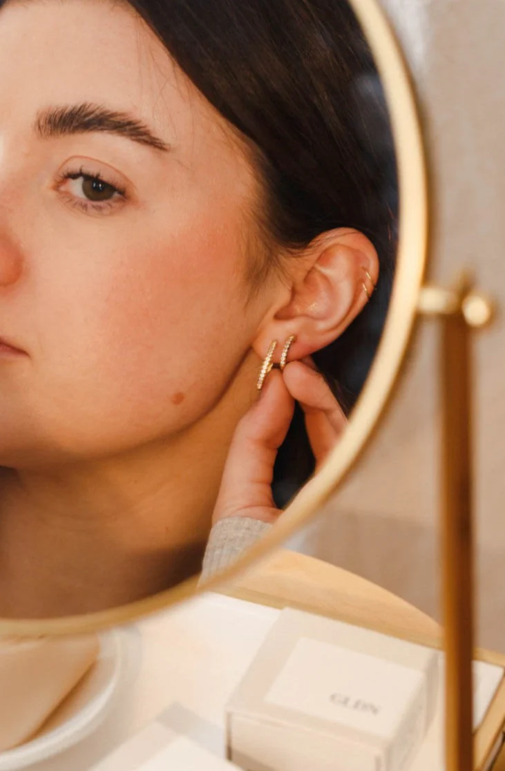 Octavia White Sapphire Hoops - Image 7