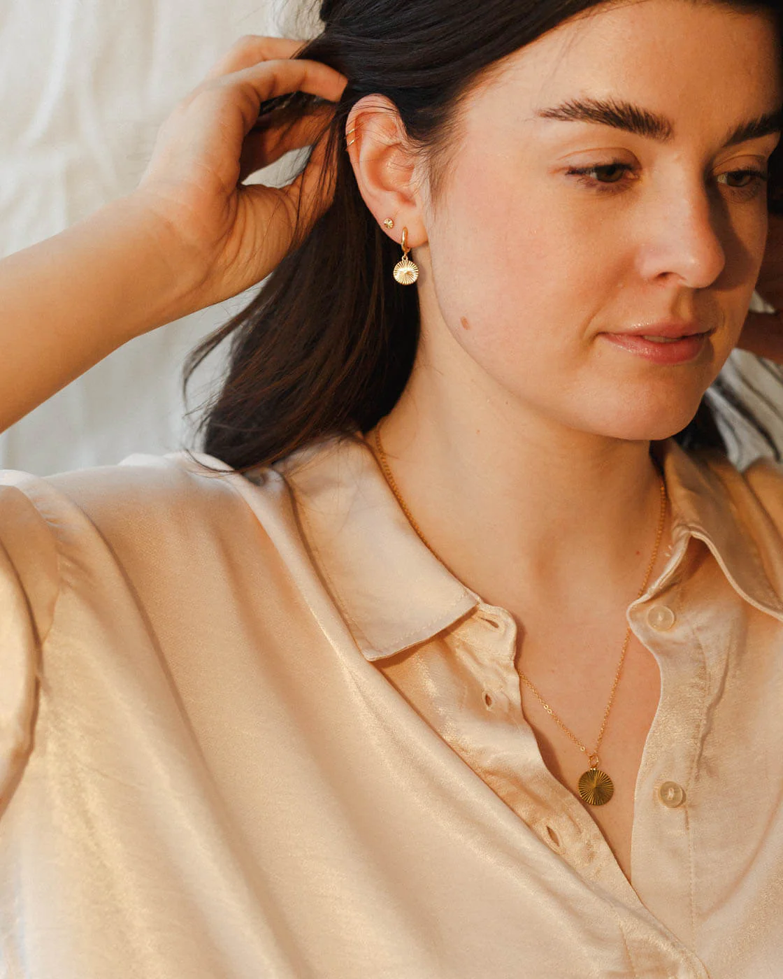 Radiant Charm Huggie Hoops - Image 5