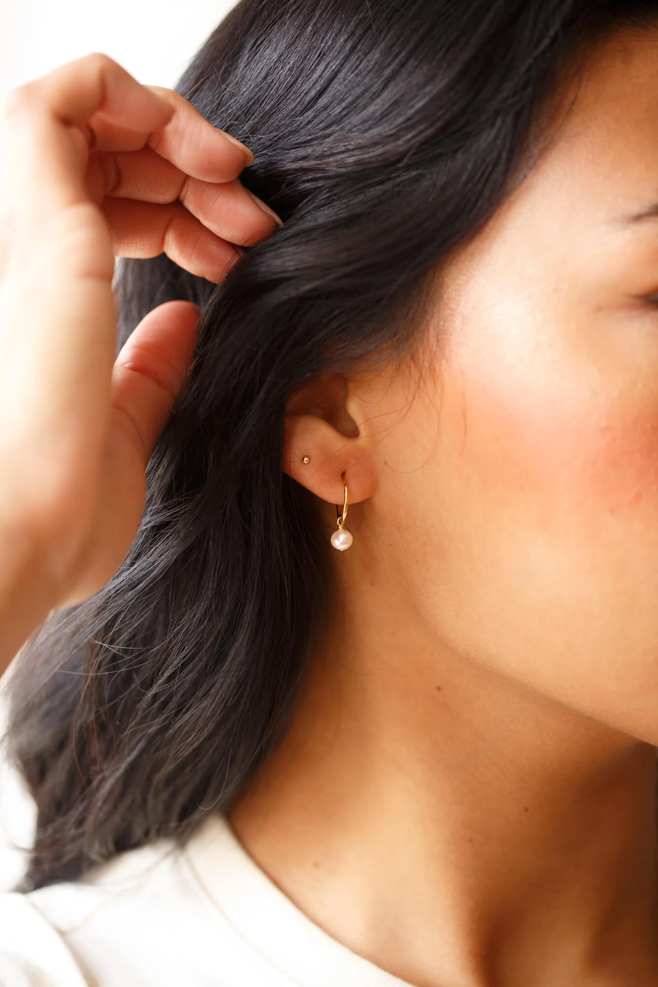 Sia Pearl Huggie Hoops - Image 10