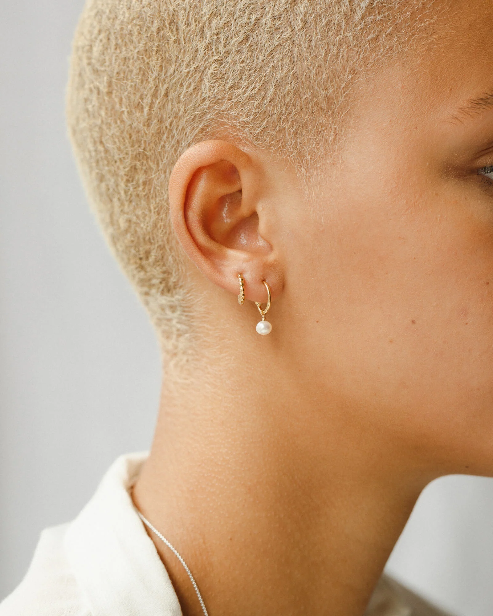 Sia Pearl Huggie Hoops - Image 6