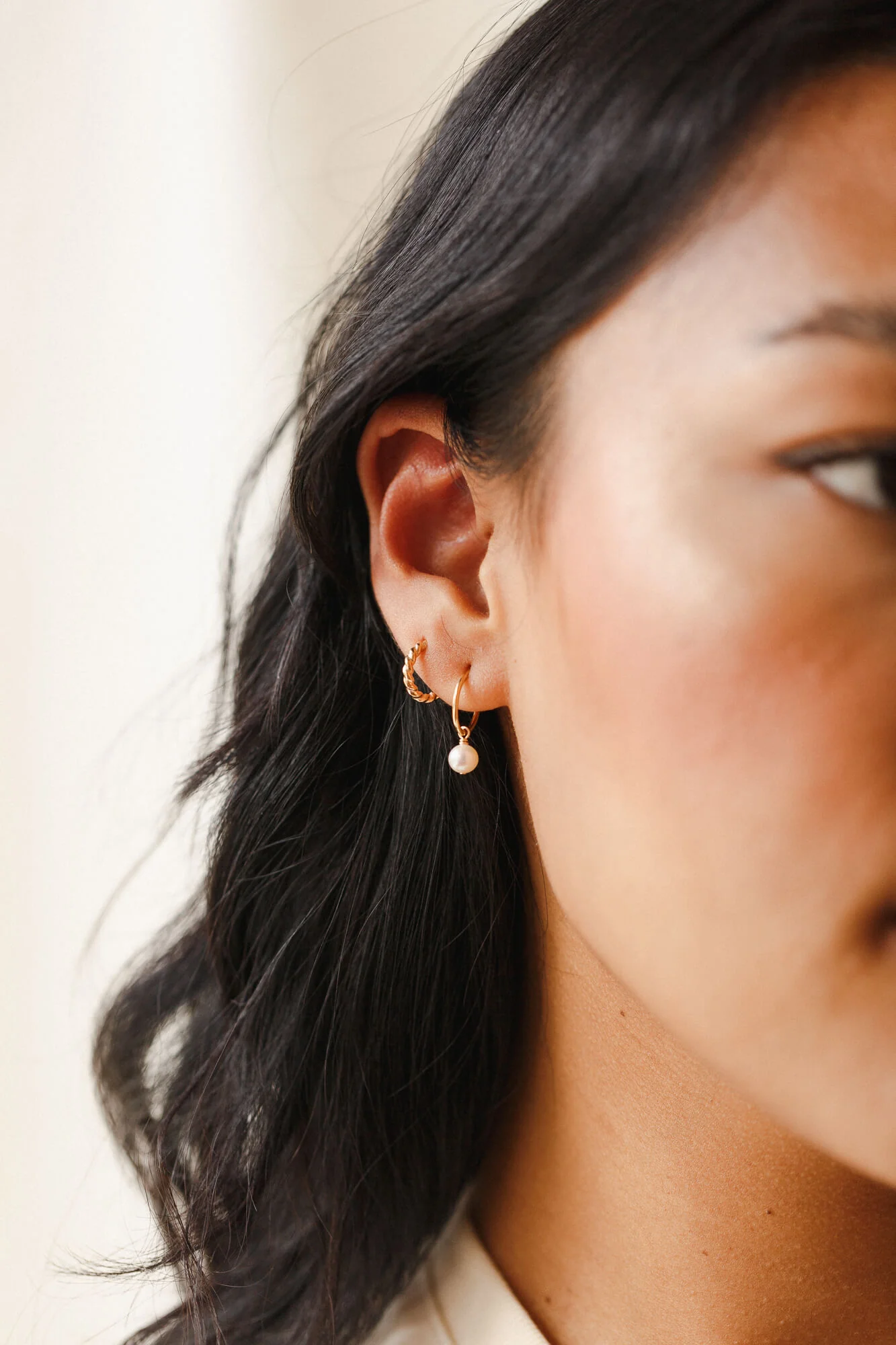 Sia Pearl Huggie Hoops - Image 9