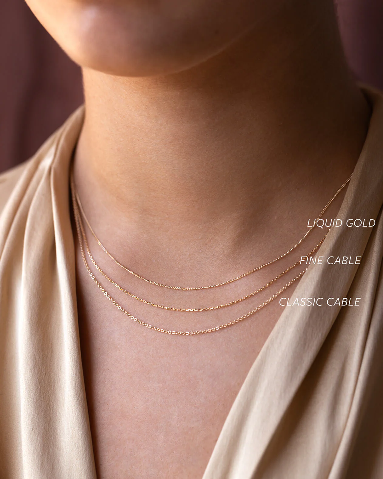 Solid Gold Fine Cable Chain - Image 3