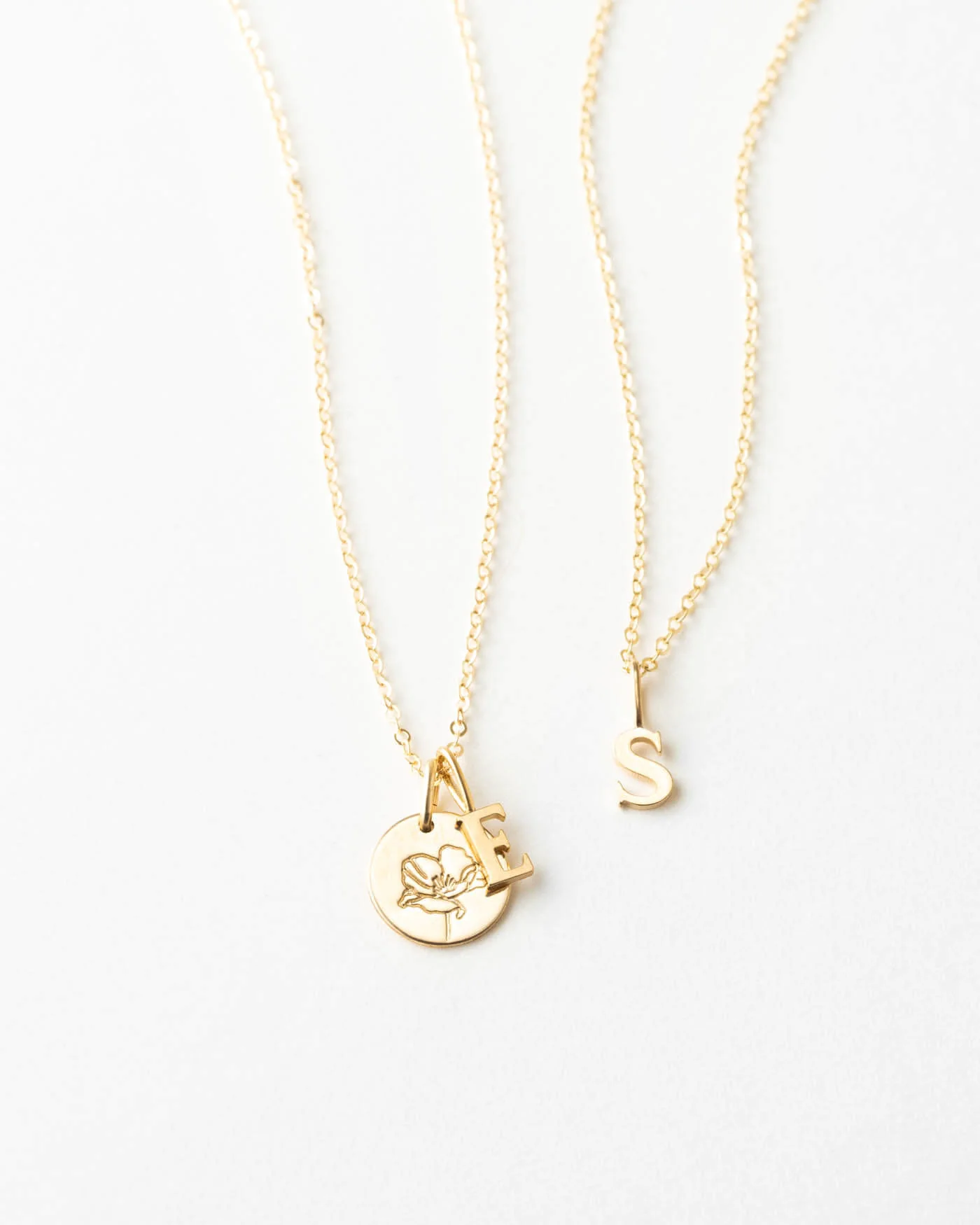 14k Dainty Serif Initial Necklace - Image 3
