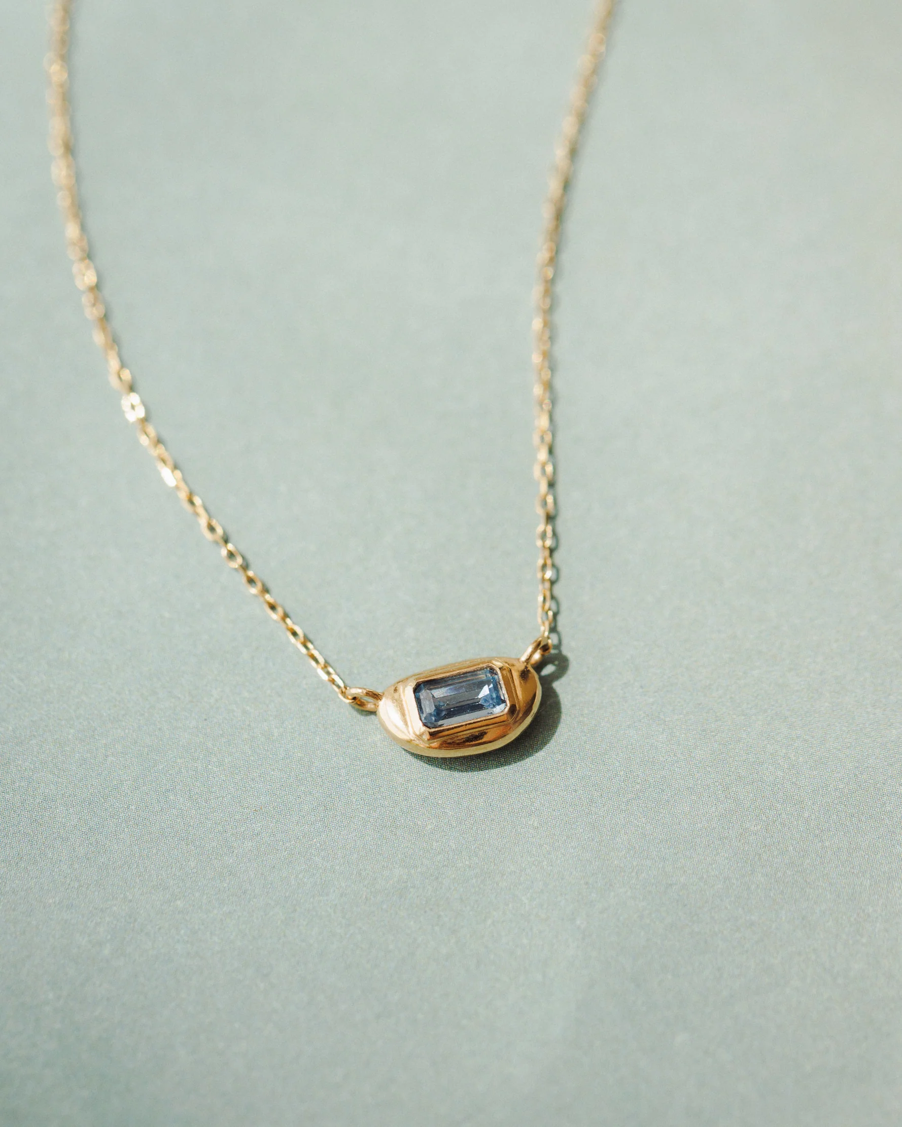 Solid Gold Lagoon Gem Necklace - Image 9