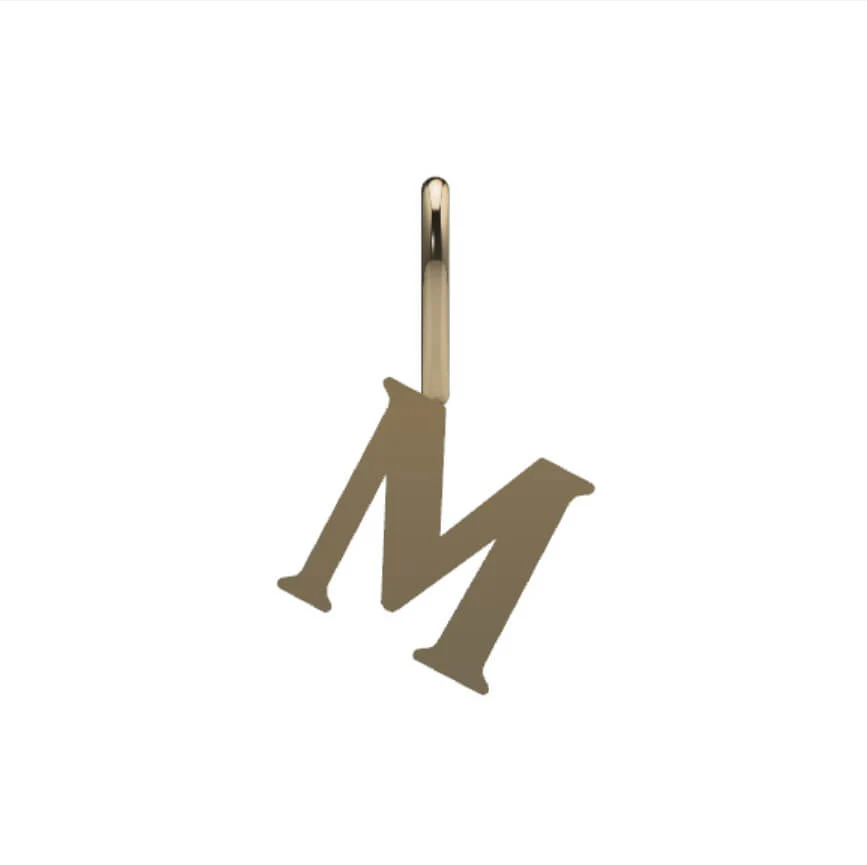 14k Serif Initial Pendant - Image 15