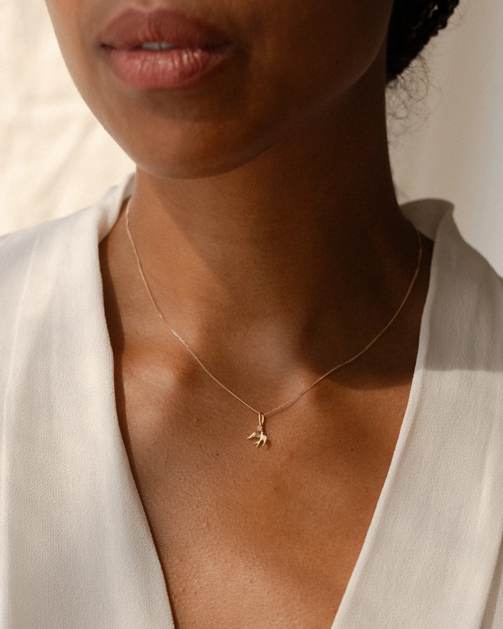 Solid Gold Swallow Charm - Image 7