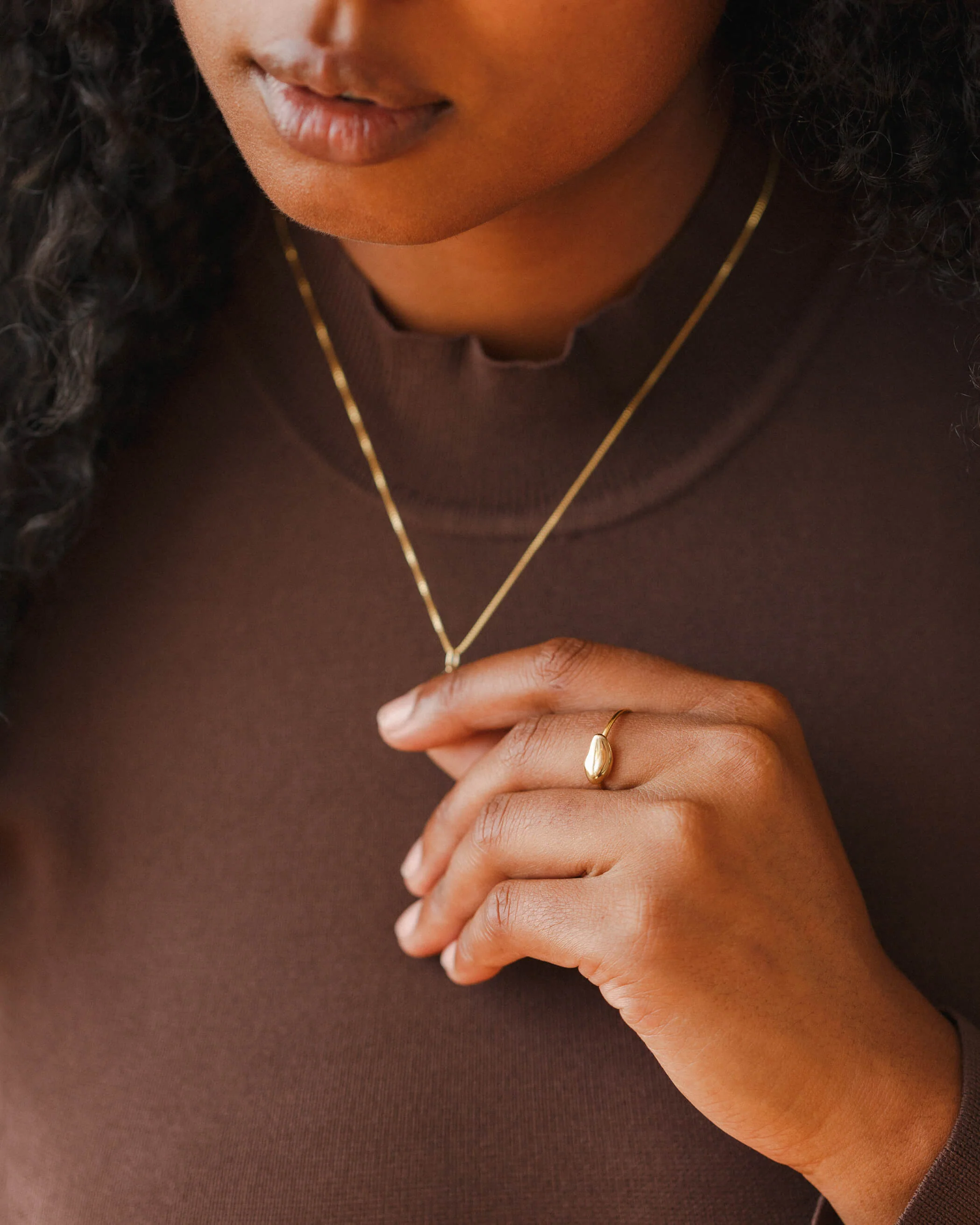 Solid Gold Worry Stone Ring - Image 7