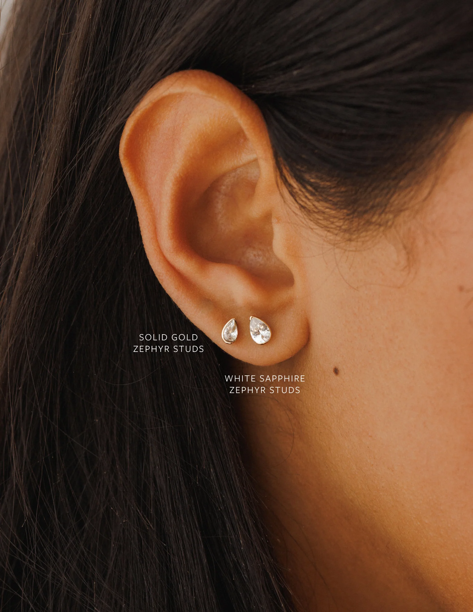 Solid Gold Zephyr Studs - Image 6