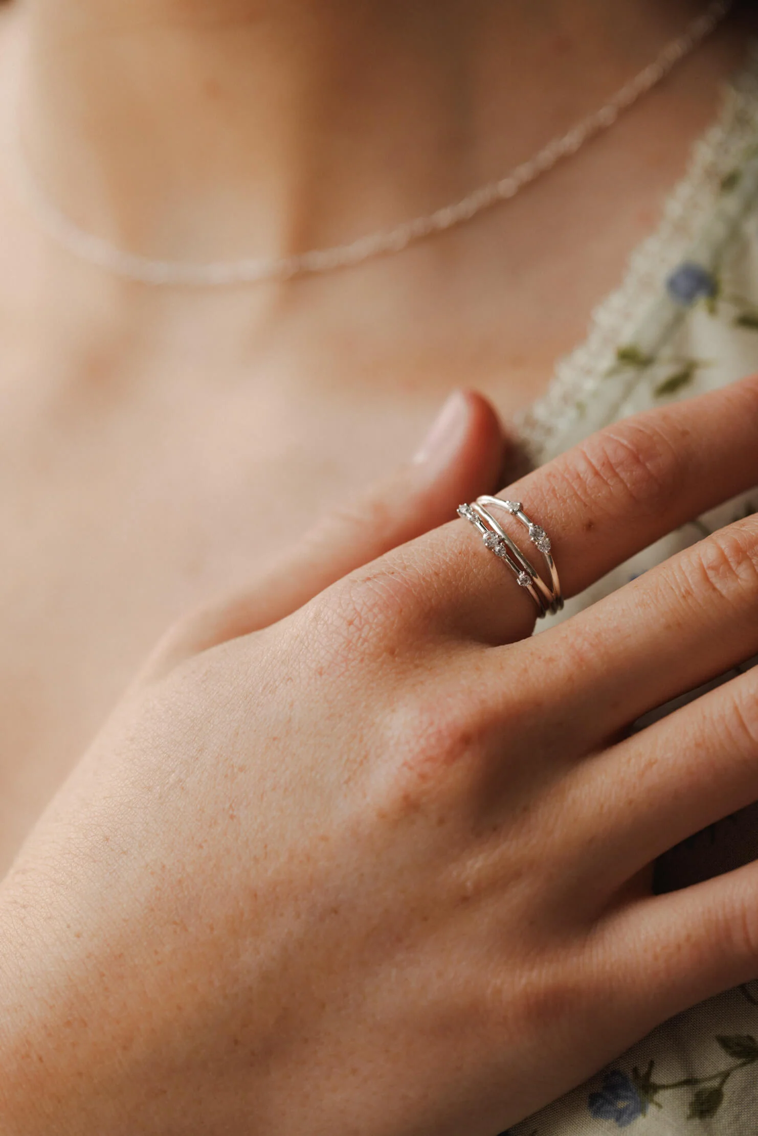 Starscape White Sapphire Ring - Image 6