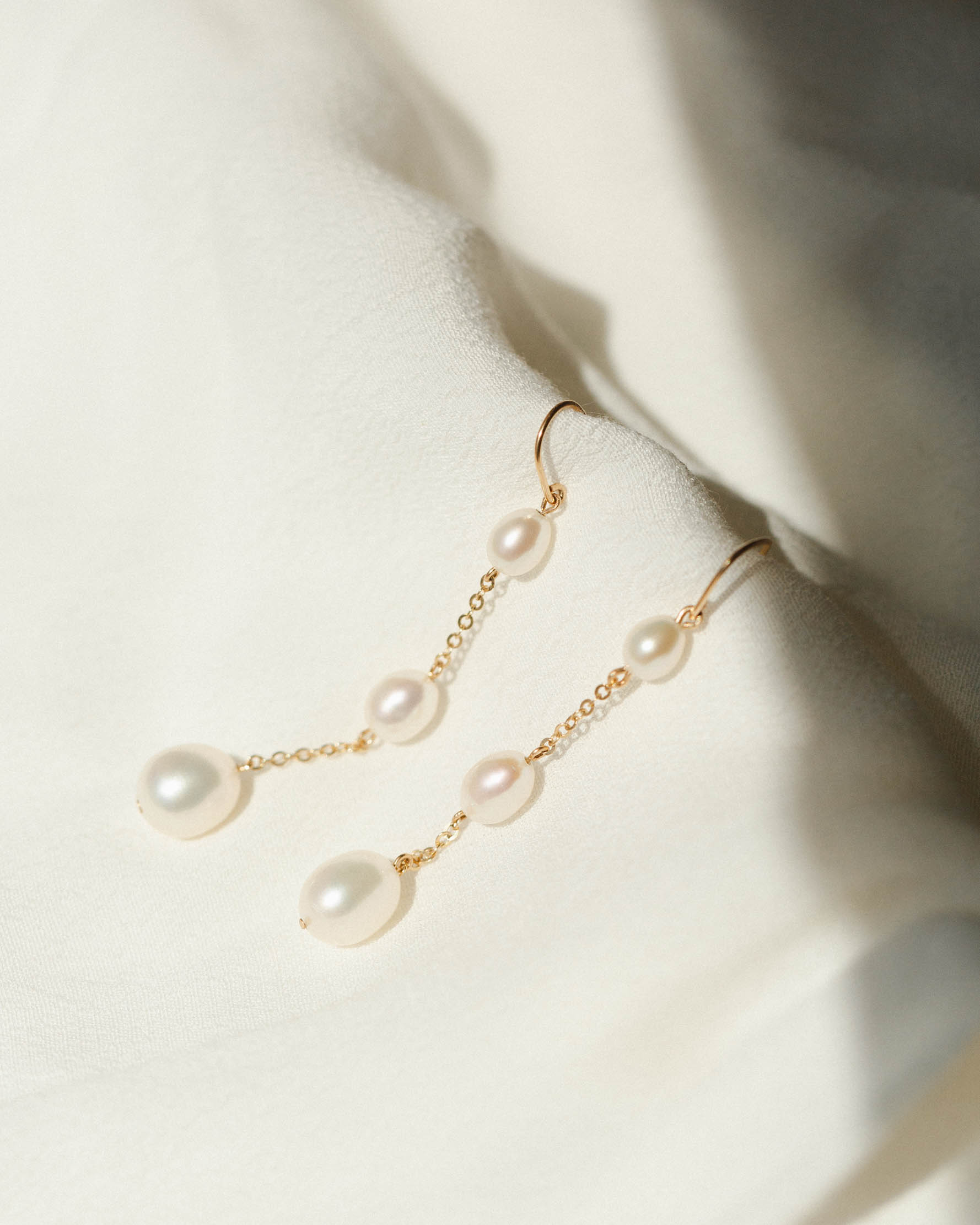 Trinity Pearl Drop Earrings - Image 6